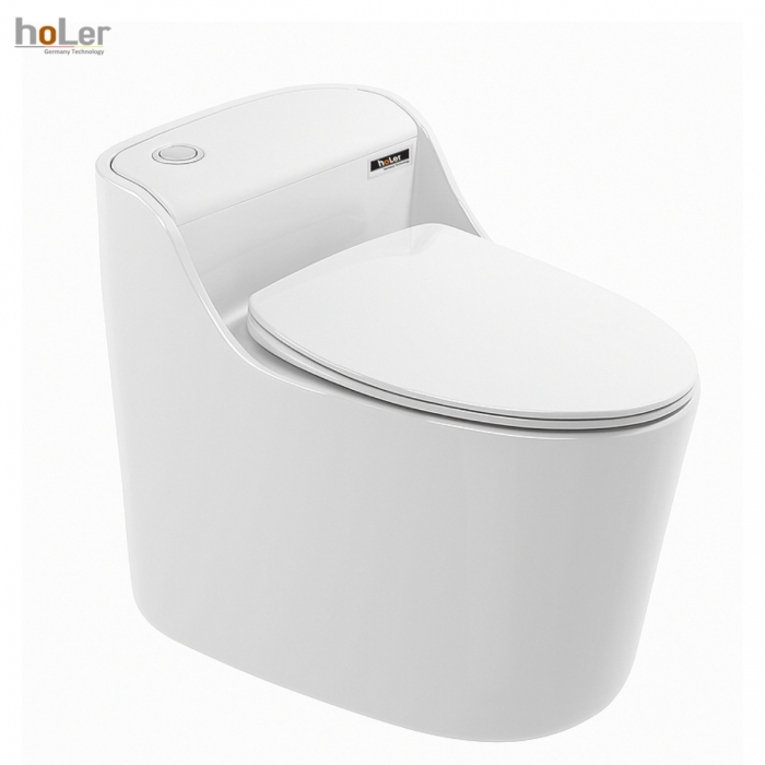 Bồn Cầu Trứng 1 Khối Màu Trắng Holer HLBC297