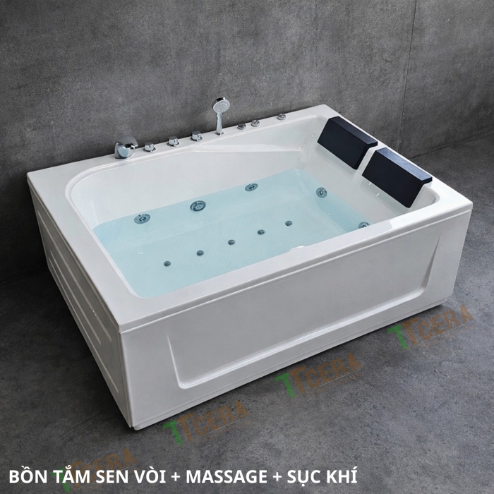 Bồn Tắm Nằm Đôi Sục Khí Massage TCERA BTMS02