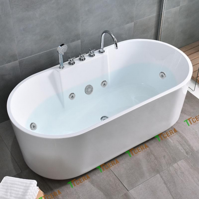 Bồn Tắm Nằm Massage Oval TTCERA BTMS13