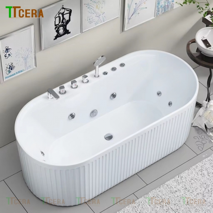 Bồn Tắm Nằm Massage oval TTCERA Thân Dọc Đứng BTMS16