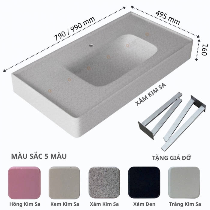 Chậu lavabo đá Granite đúc liền khối HL-MLB01