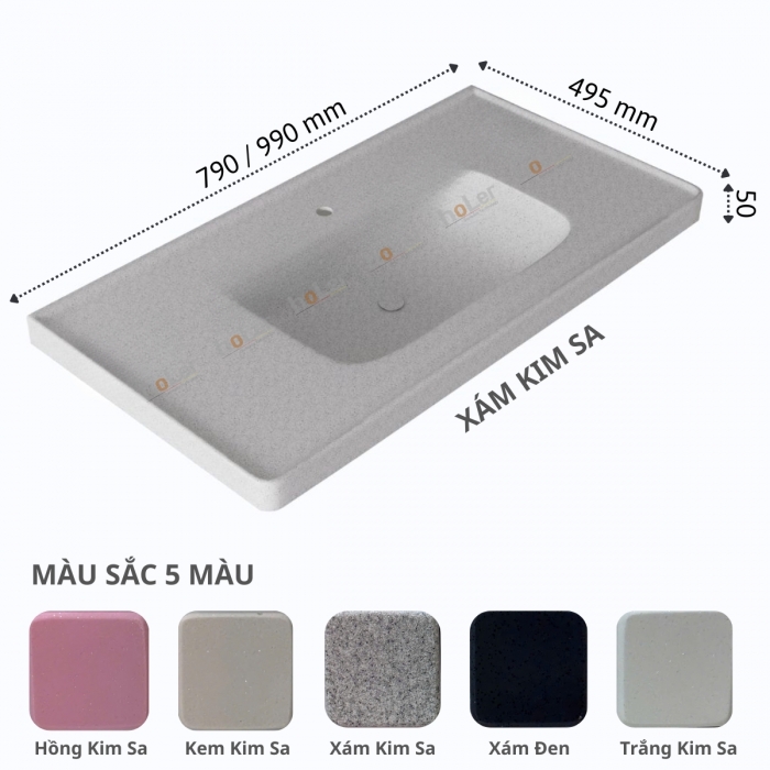 Chậu lavabo đá Granite đúc liền khối HL-MLB02