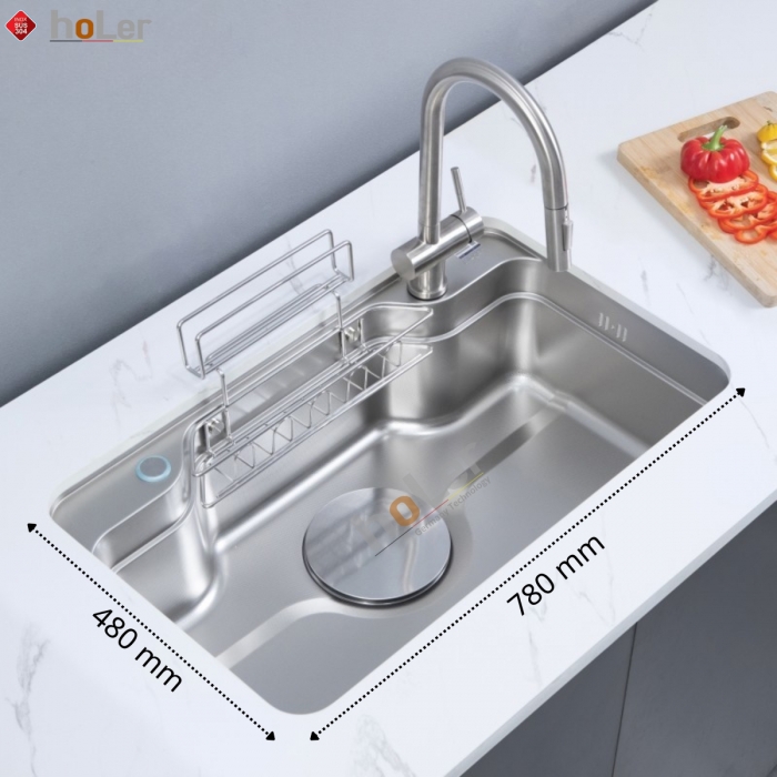 Chậu Rửa Chén 1 Hộc INOX 304 Âm Bàn hoLer 7848