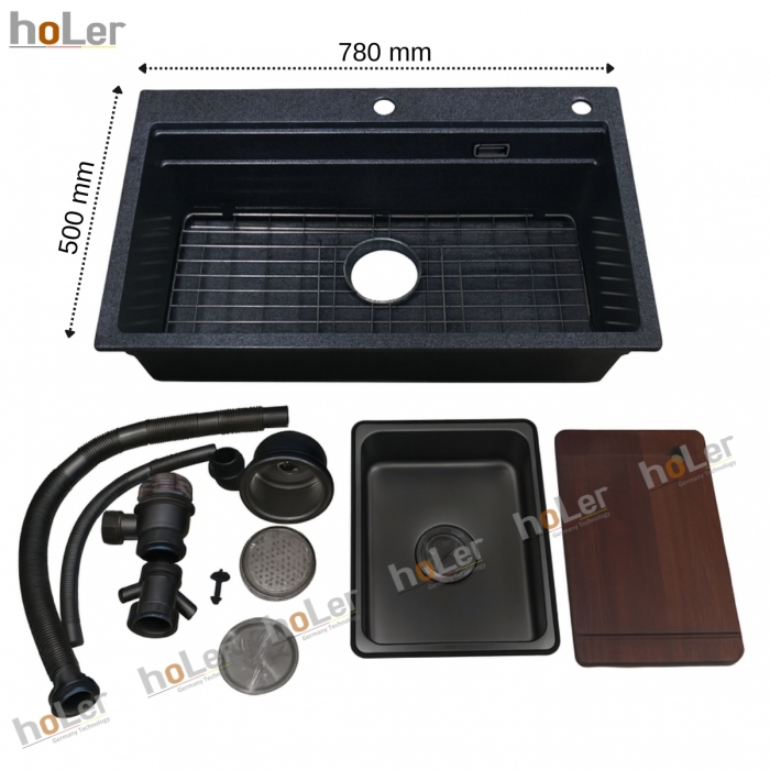 Chậu Rửa Chén Đá 1 Hộc HLCRĐ802-7850