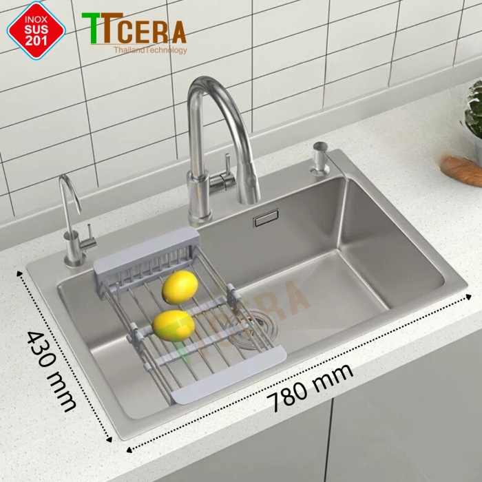 Chậu Rửa Chén Đơn Inox TTCERA CR914 - 7843