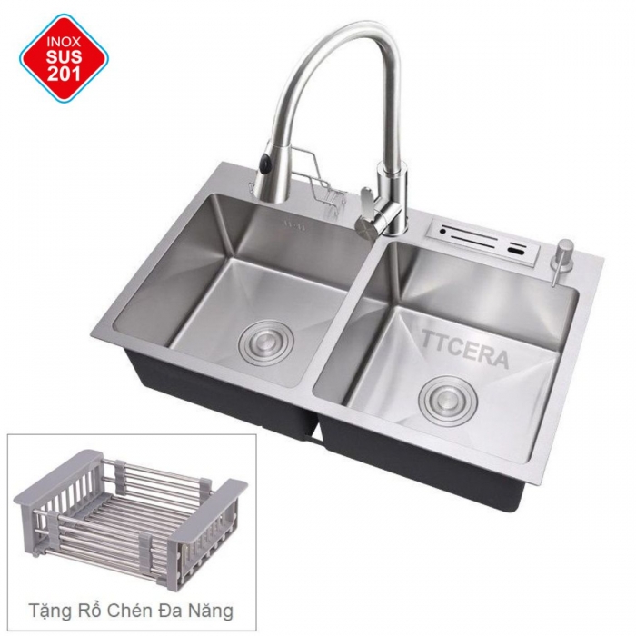 Chậu Rửa Chén Vắt Dao INOX TTCERA CR901 - 8245