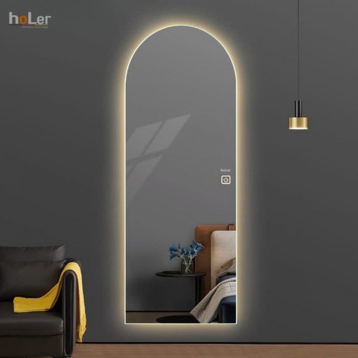 Gương Đèn Led 3 Màu Toàn Thân Có Nút Cảm Ứng Và Sấy Bo Góc Holer HLG25