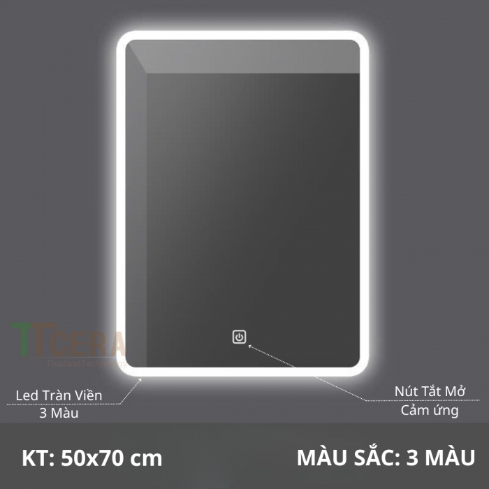 Gương Led Cảm Chữ Nhật Đứng 60x80 TTCERA GL59