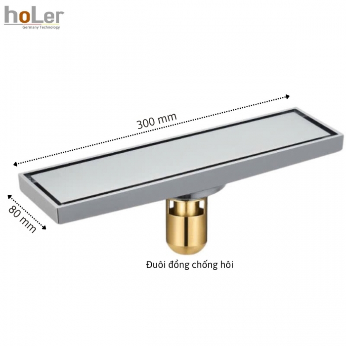 Phễu Thoát Sàn Đồng Thau Mạ Crome Chống Hôi Dài hoLer HLPT01 