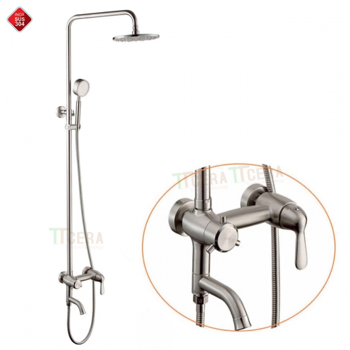 Sen Cây Nóng Lạnh Tròn Lệch Inox 304 Đúc Tăng Áp TTCERA SC173