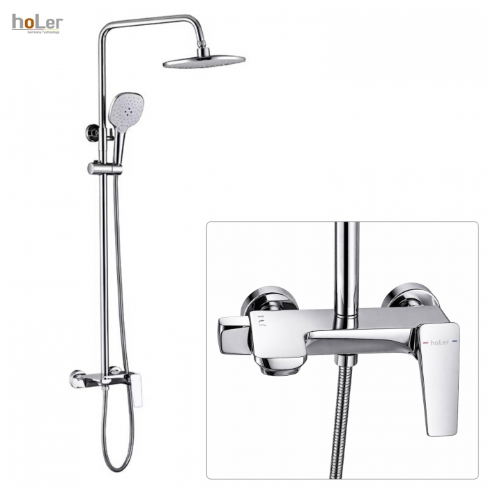 Sen Cây Tắm Đứng Đồng Thau Crom Holer HL218