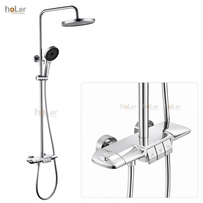 Sen Cây Tắm Đứng Đồng Thau Crom Holer HL233