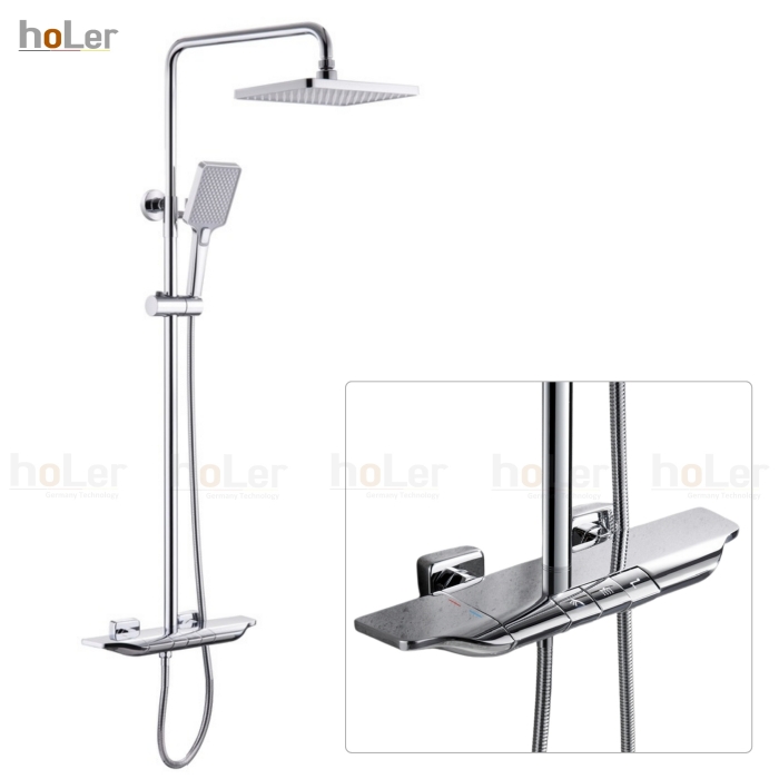 Sen Cây Tắm Đứng Đồng Thau Crom Holer HL285