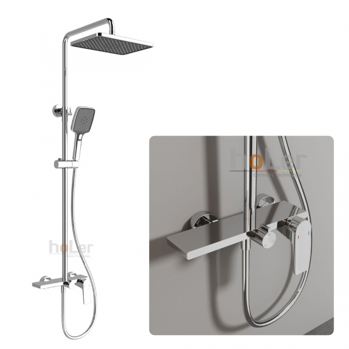 Sen Cây Tắm Đứng Đồng Thau Mạ Crom Holer HL2101