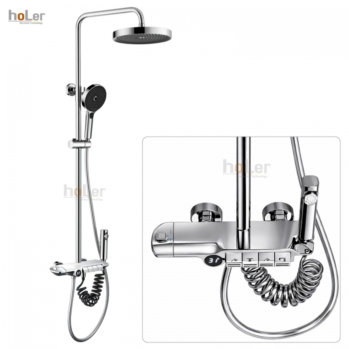 Sen Cây Tắm Đứng Đồng Thau Mạ Crom Holer HL241