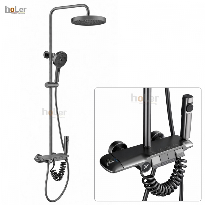 Sen Cây Tắm Đứng Đồng Thau Sơn Tĩnh Điện Xám Holer HL234