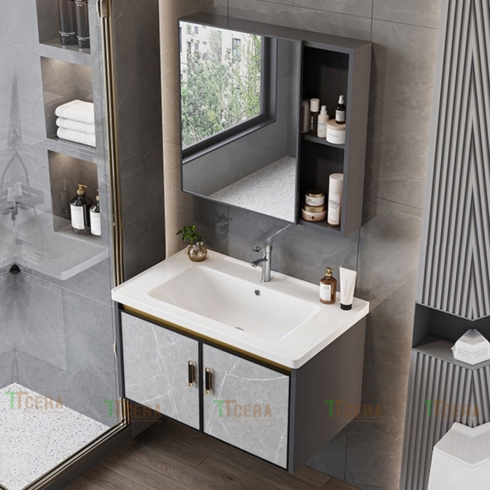 Tủ Lavabo Nhôm Cao Cấp TTCERA TLVB-OLS3