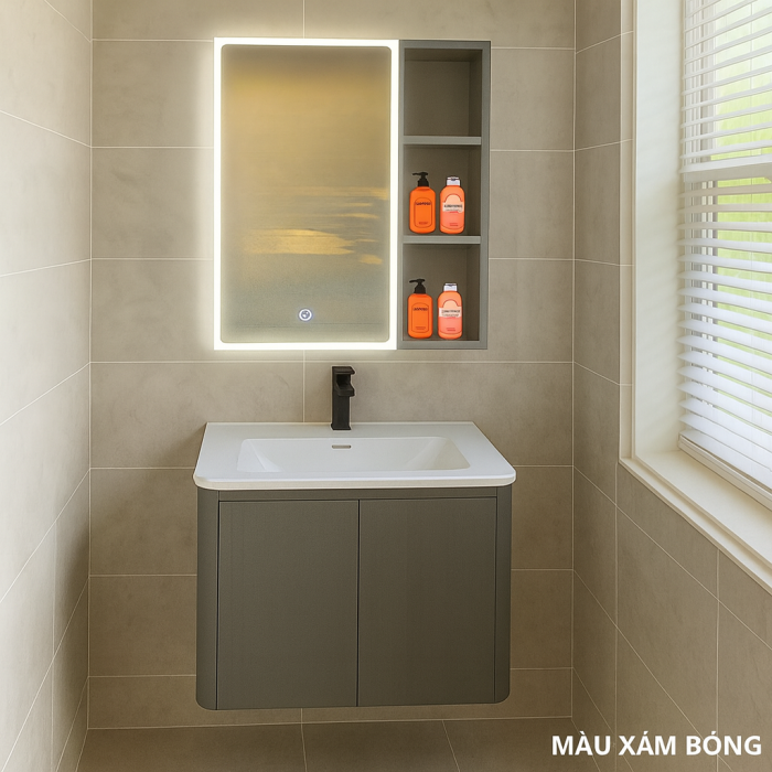 Tủ Lavabo Nhựa PVC Đặc TTCERA TLVB164 - Bo Góc