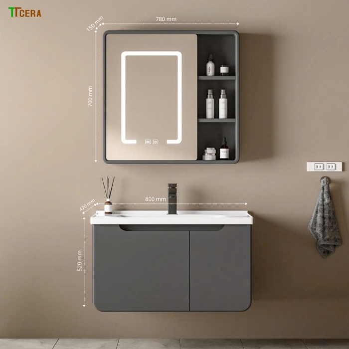 Tủ Lavabo Nhựa PVC TTCERA TLVB165-NK