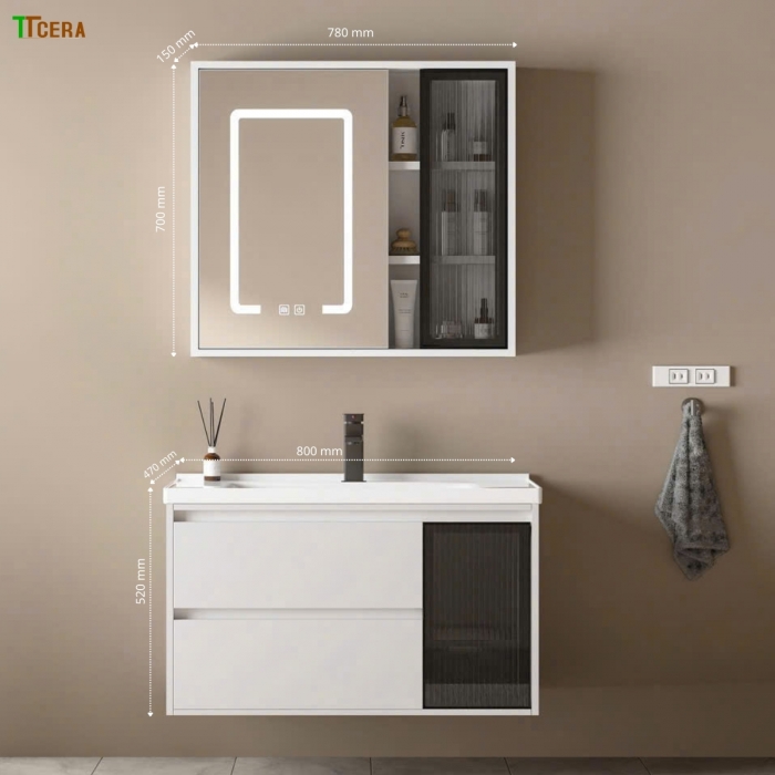 Tủ Lavabo Nhựa PVC TTCERA TLVB166-NK