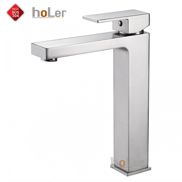 Vòi Lavabo 30cm Nóng Lạnh INOX 304 Holer HL-LB663