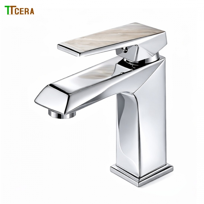 Vòi Lavabo Đồng Thau Mạ Crom Nóng Lạnh LB257