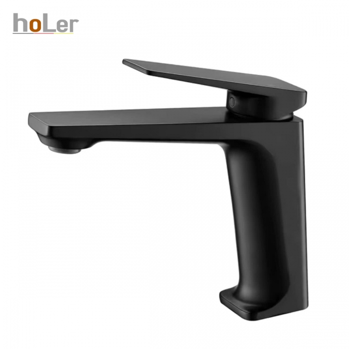 Vòi Lavabo Lạnh Đồng Sơn Tĩnh Điện Đen Holer HL-LB637