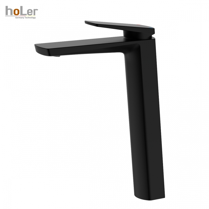 Vòi Lavabo Lạnh Đồng Sơn Tĩnh Điện Đen Holer HL-LB648