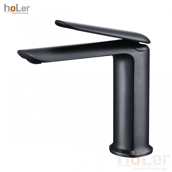 Vòi Lavabo Nóng Lạnh Đồng Sơn Tĩnh Điện Đen HoLer HL-LB681B