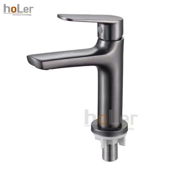 Vòi Lavabo Lạnh Đồng Sơn Tĩnh Điện Xám Holer HL-LB6118