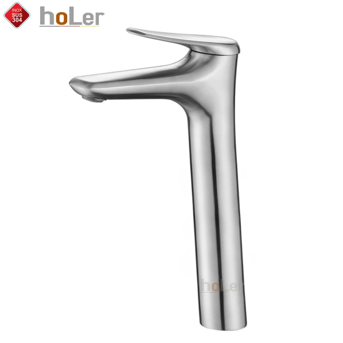 Vòi Lavabo Nóng Lạnh 30cm INOX Sus304 Holer HL-LB660