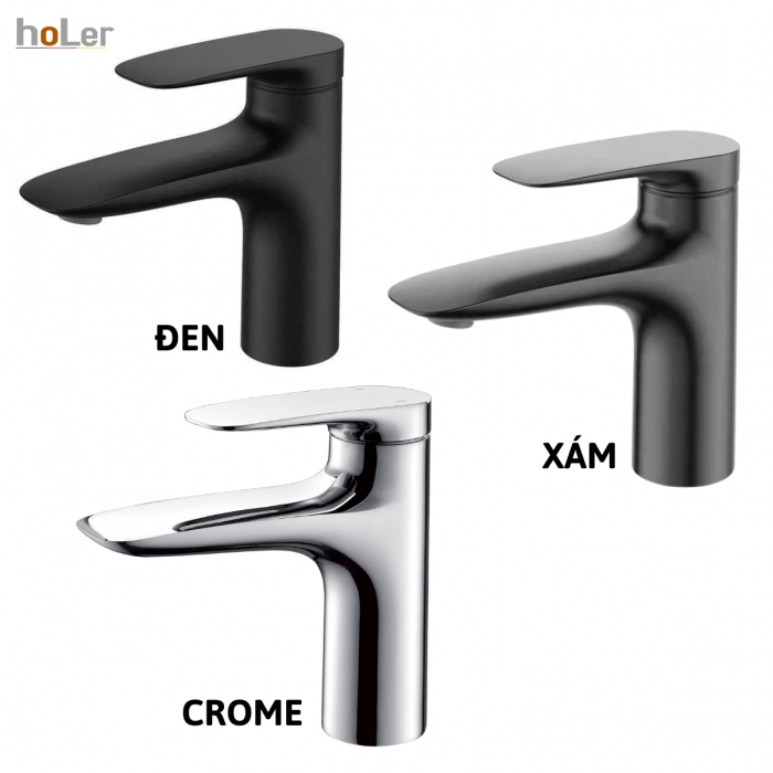 Vòi Lavabo Nóng Lạnh Đồng mạ Crome Holer HL-LB631