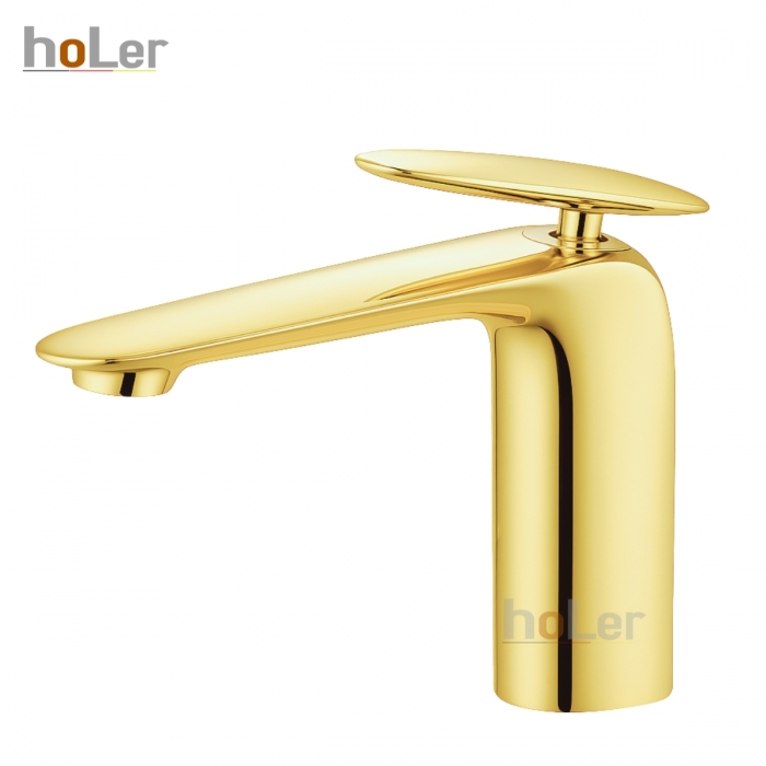 Vòi Lavabo Nóng Lạnh Đồng Mạ Vàng Holer HL-LB6110