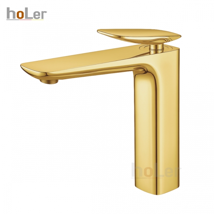 Vòi Lavabo Nóng Lạnh Đồng Mạ Vàng Holer HL-LB693
