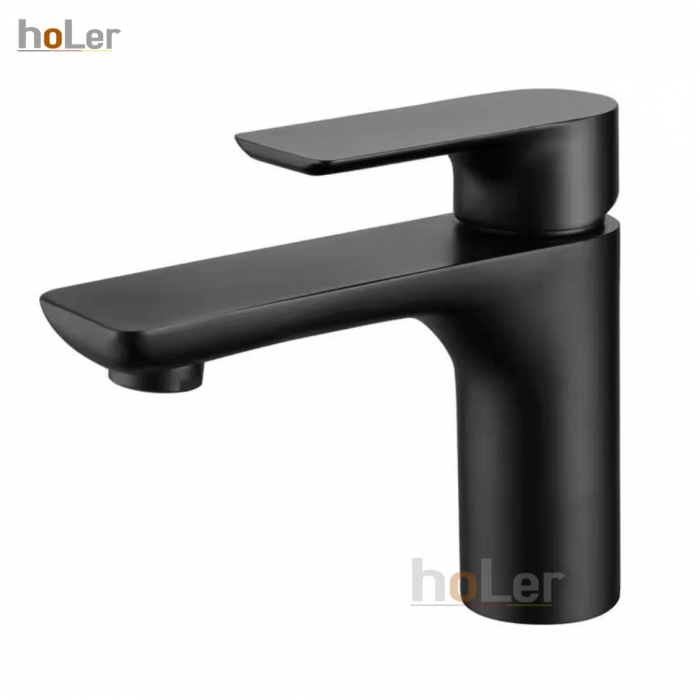 Vòi Lavabo Nóng Lạnh Đồng Sơn Tĩnh Điện Đen Holer HL-LB603