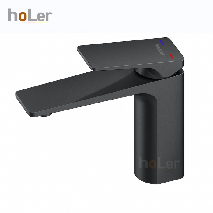 Vòi Lavabo Nóng Lạnh Đồng Sơn Tĩnh Điện Đen HoLer HL-LB680B