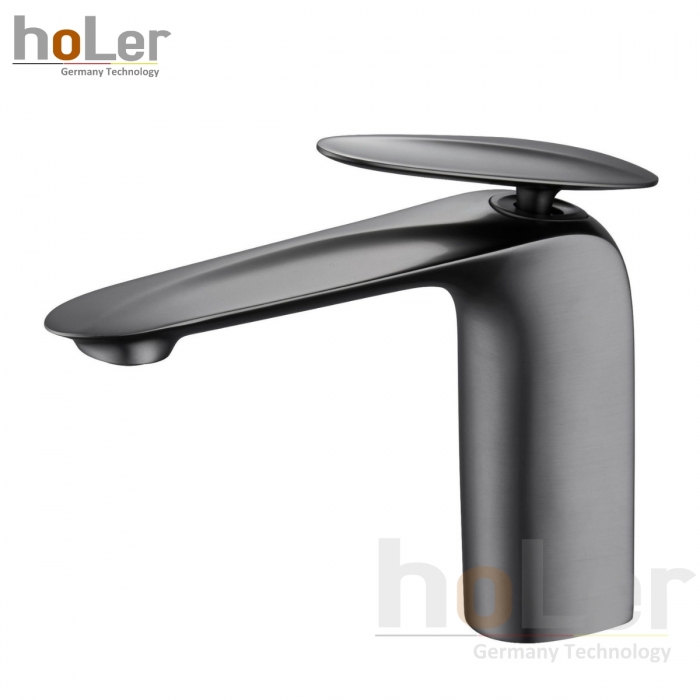 Vòi Lavabo Nóng Lạnh Đồng Sơn Tĩnh Điện Xám Holer HL-LB640