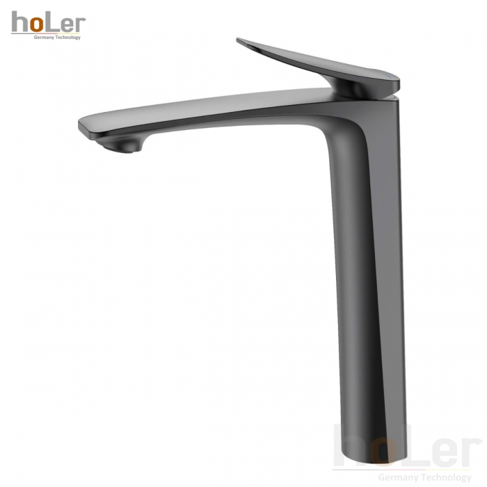 Vòi Lavabo Nóng Lạnh Đồng Sơn Tĩnh Điện Xám HoLer HL-LB684G