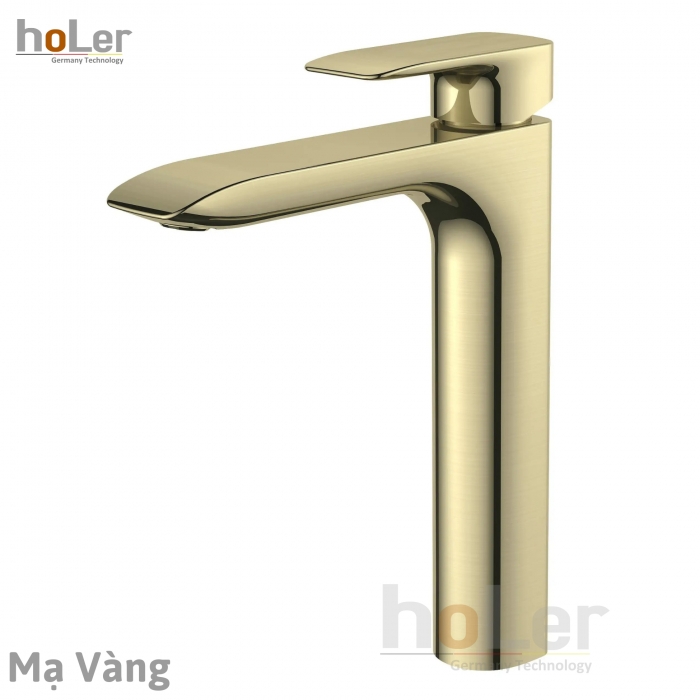 Vòi Lavabo Nóng Lạnh Đồng Thau Cao 30cm Holer HL-LB705 (Mạ Crome - Xám - Đen - Vàng)