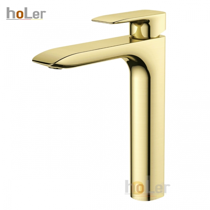 Vòi Lavabo Nóng Lạnh Đồng Thau Cao 30cm Holer HL-LB705 (Mạ Crome - Xám - Đen - Vàng)