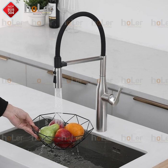 Vòi rửa chén nóng lạnh Inox SUS 304 Holer CHL969