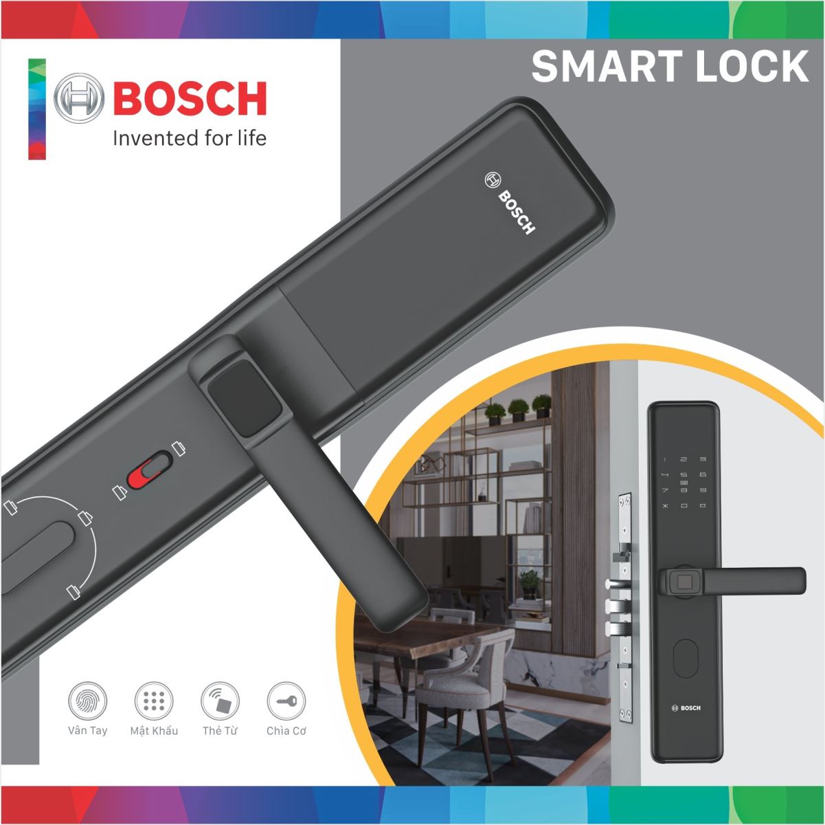 Khóa điện tử Bosch ID 30B Black ( Đức)-3